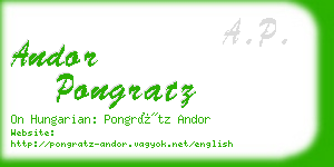 andor pongratz business card